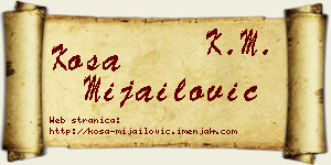 Kosa Mijailović vizit kartica
